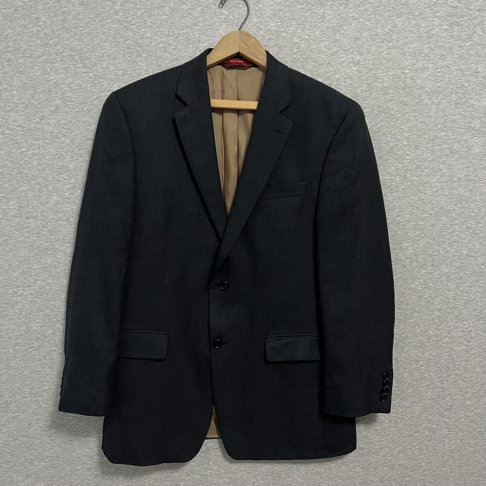 IZOD Blazer Mens 40R Navy Blue Two Button Sport Coat Classic Fit Lined Jacket‎